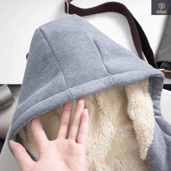 Áo khoác nỉ lót lông nam nữ dày dặn ấm áp-Áo khoác hoodie cao cấp có 3 màu