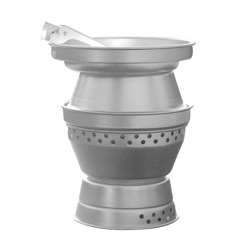 Aluminum Alloy Camping Alcohol Stoves Kit Portable Picnic BBQ Furnace Windproof Alcohol Stoves Outdoor Cooking Furnace Bowl Pot Accessory Set