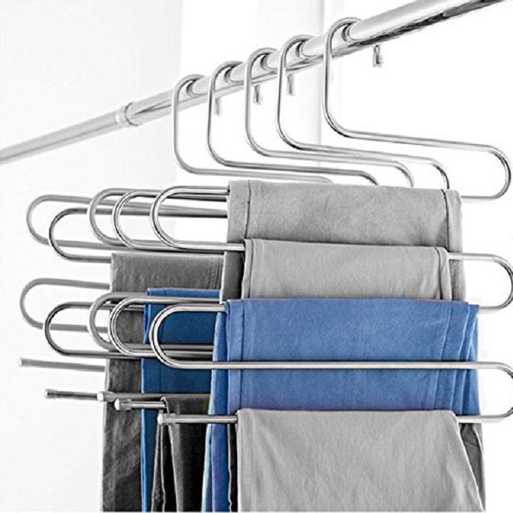 Móc treo quần ,khăn, caravat 5 tầng bằng ruột gà inox