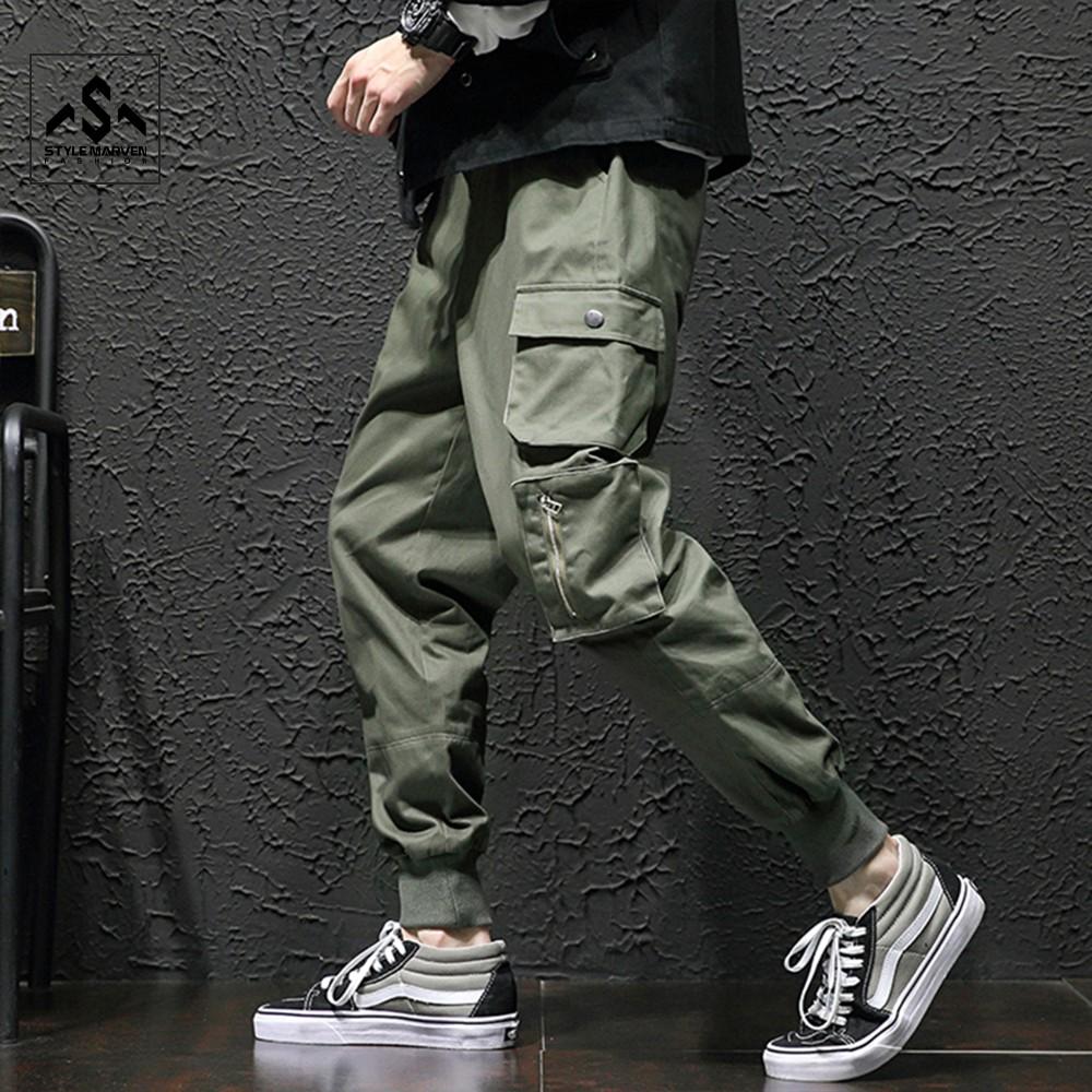 Quần jogger kaki nam kiểu dáng basic phối túi hộp hiphop - QUAN SM027C2