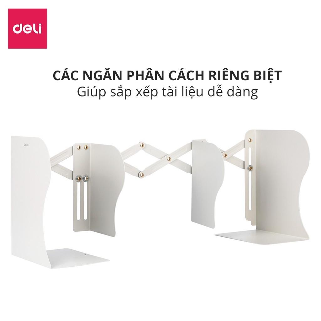 Giá Đựng Tài Liệu Mở Rộng hàng chính hãng Deli - Chất Liệu Kim Loại Dài Tối Đa Đến 48cm - Màu Xám - 1 chiếc - 78630