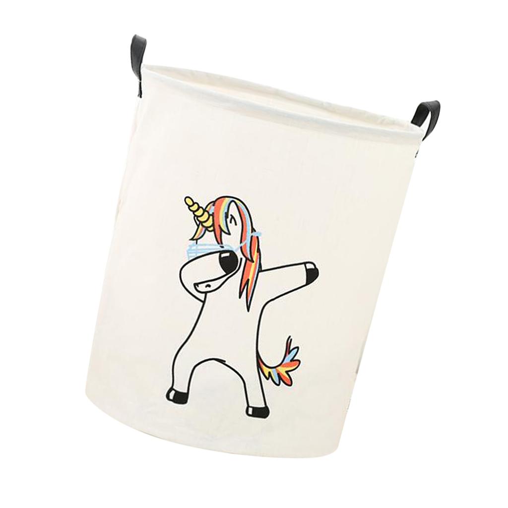 2pcs Cute Unicorn Storage Basket Laundry Bedroom Office Cloth Toys Organizer