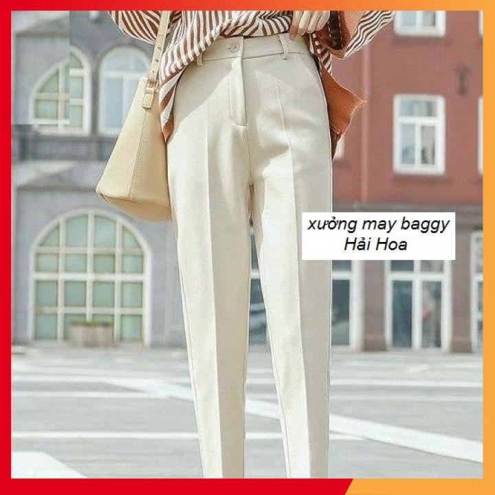 Quần baggy nữ ️CHẤT ĐẸP ️ Quần ống suông công sở chất vải mưa tuyết dày dặn siêu mềm mịn, from chuẩn không lo lỗi mode