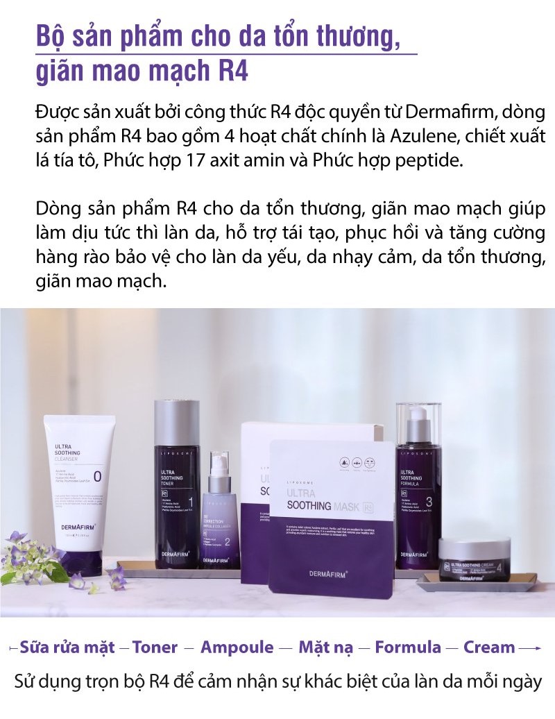 Nước cân bằng Labo Dermafirm - Ultra Soothing Toner R4 (200ml) phục hồi cho da giãn mao mạch