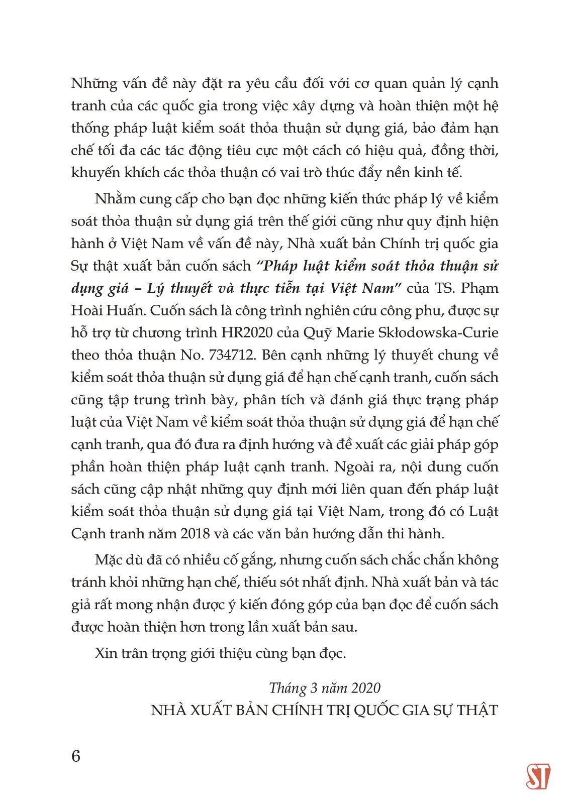 Pháp Luật Kiểm Soát, Thảo Thuận Sử Dụng Giá - Lý Thuyết Và Thực Tiễn Tại Việt Nam