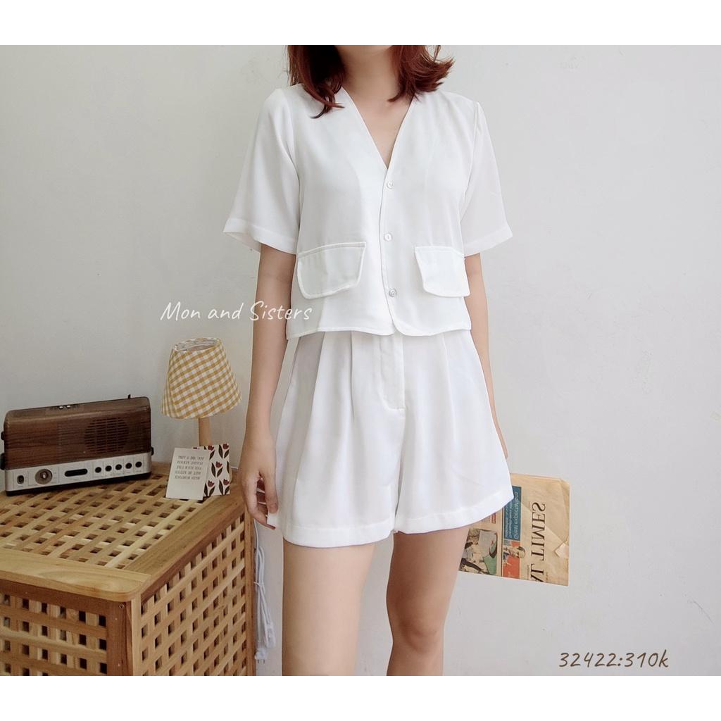 Set áo túi giả + quần short -- 32422