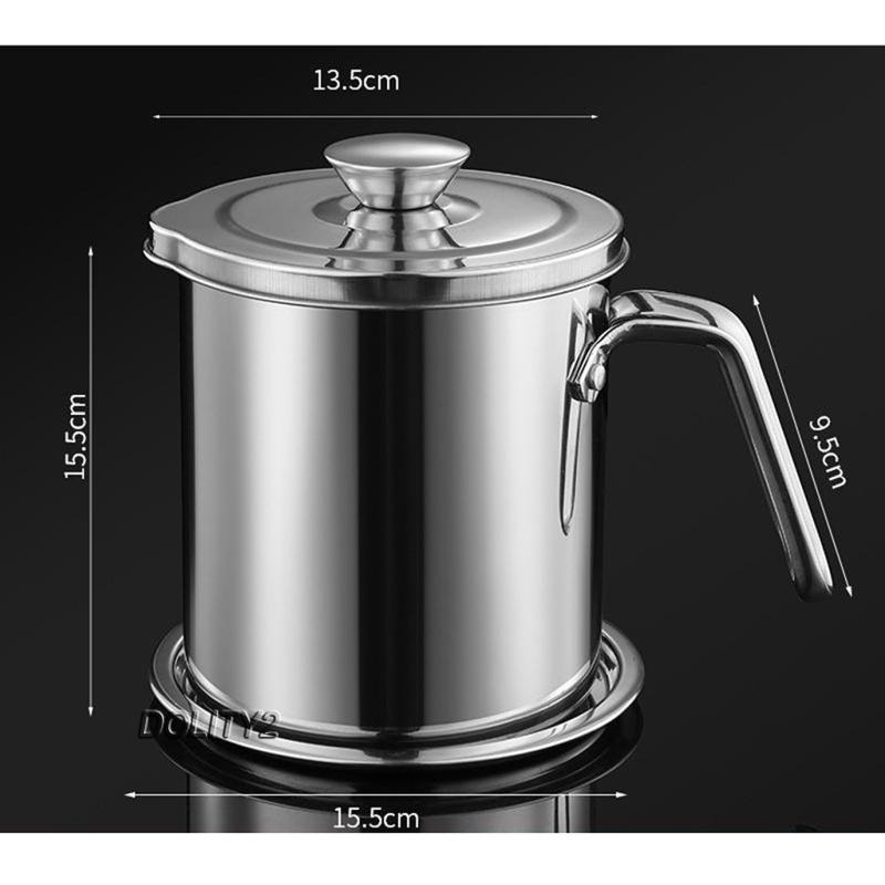 Bộ 2 Hộp Đựng Dầu Mỡ 1.6l / 2l Bằng Thép Không Gỉ Dung Tích 1.6l