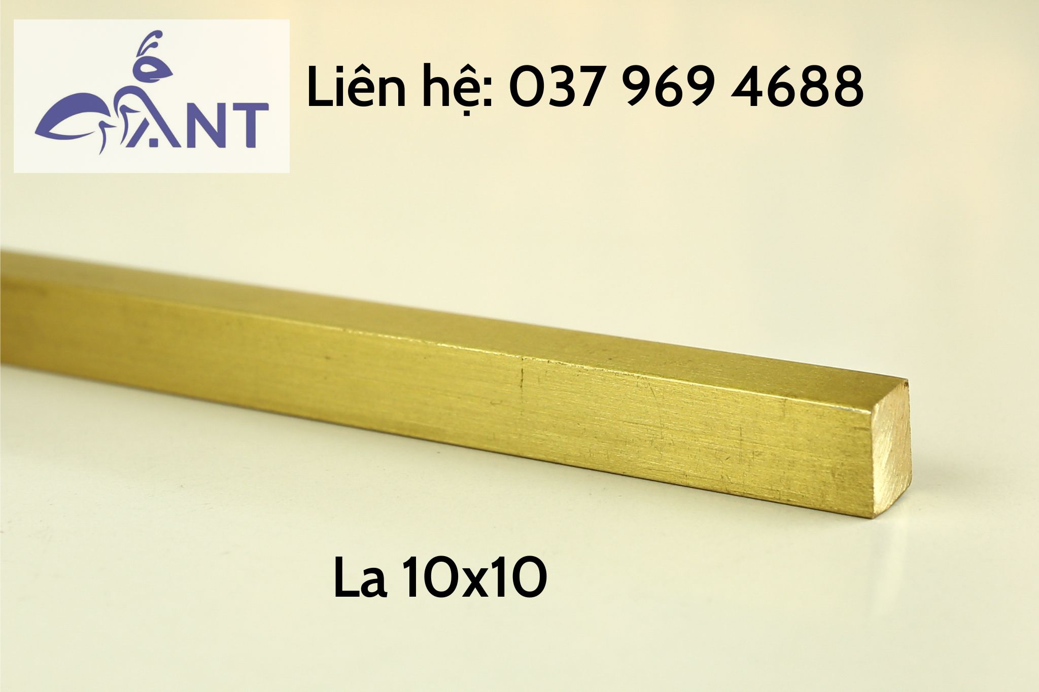 Nẹp đồng la 10x10, nẹp la trang trí, thanh la đồng, thanh dài 3m, có hỗ trợ cắt theo kích thước