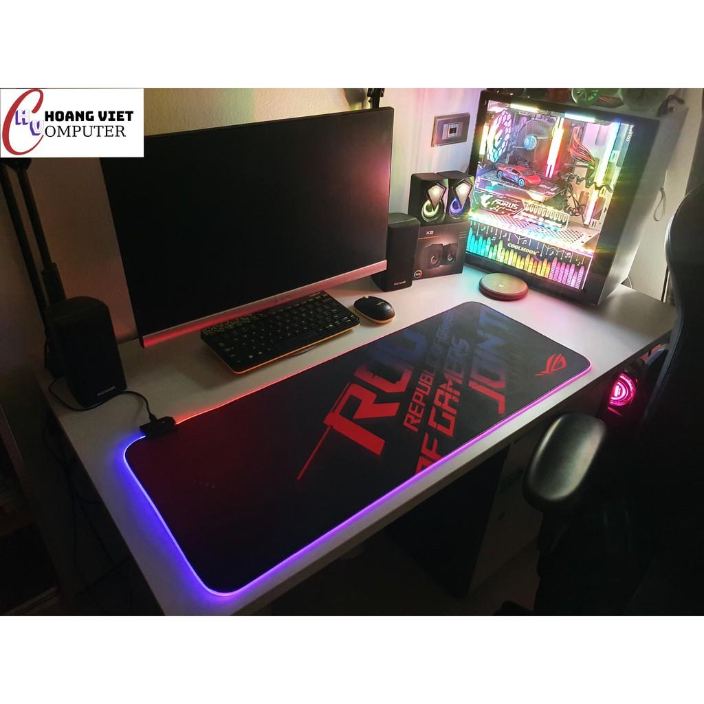 Lót chuột cỡ lớn LED RGB , padchuột size lớn 800x300x4mm, mẫu ROG Gaming - SIÊU BỀN, SIÊU RẺ, SIÊU ĐẸP