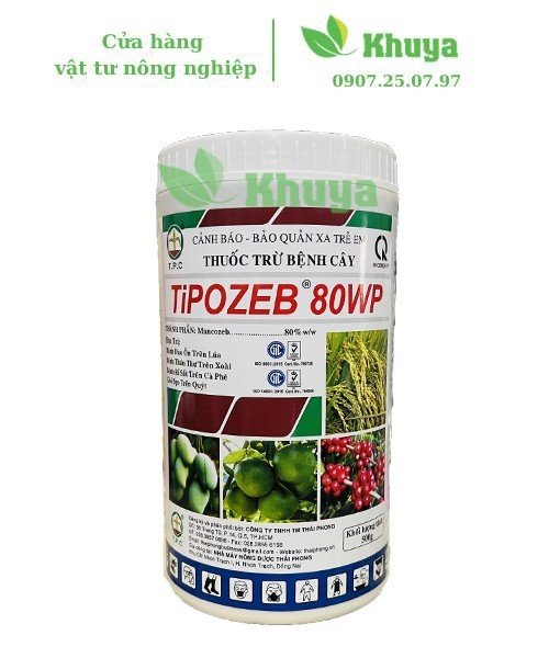 Thuốc trừ bệnh cây Tipozeb 80WP 500g Đạo ôn - Thán thư