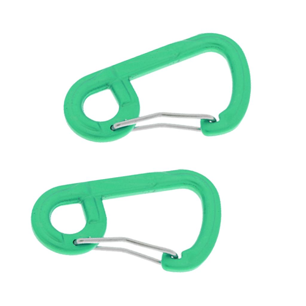 2 Pieces D-shaped Carabiner Buckle Snap Clip Hook Keyring