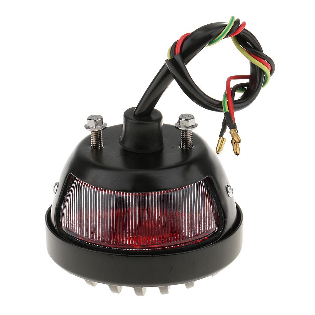 Motorcycle  Side Mount Bracket W/ Rear Tail Brake Light - Black