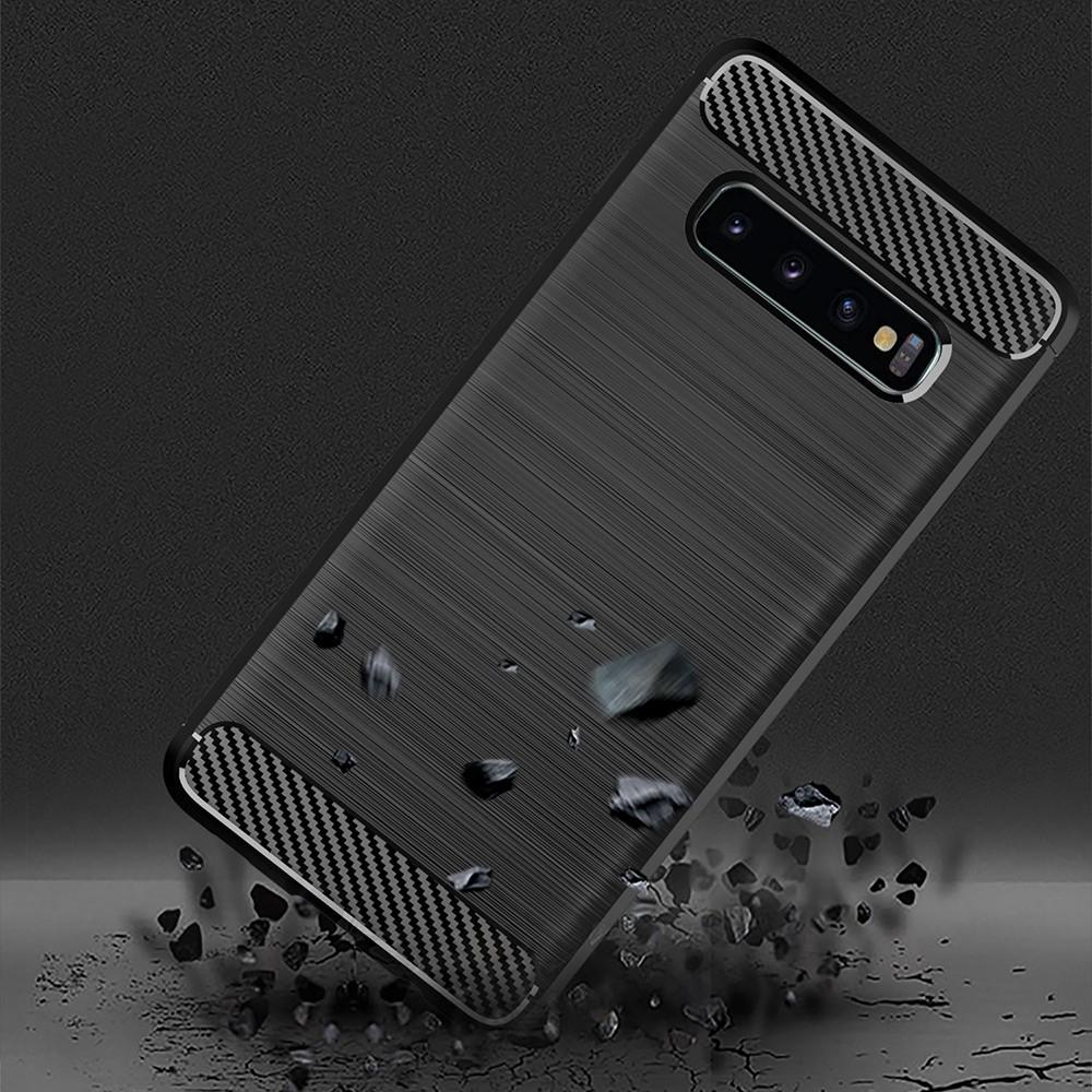 Ốp lưng cho Samsung S10 S10E S10+ Plus Lite dẻo Carbon phay xước chống sốc chống vân tay
