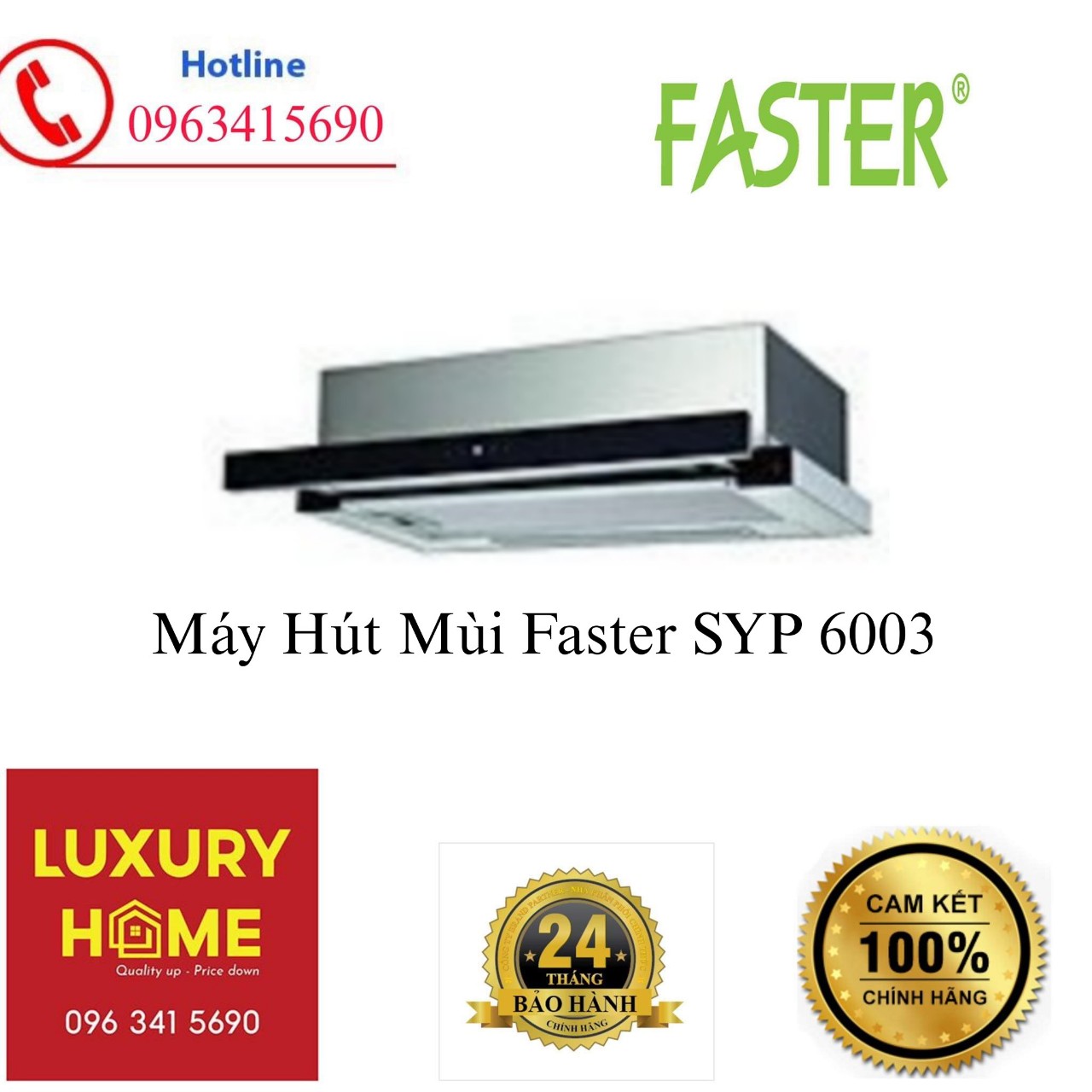 Máy Hút Mùi Faster SYP 6003 - Hàng Chính Hãng