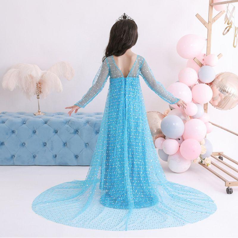 (Có Sẵn) Trang phục Nữ Hoàng Băng Giá Frozen dành cho bé gái, bộ váy đầm hoá trang công chúa Elsa cực kỳ xinh xắn