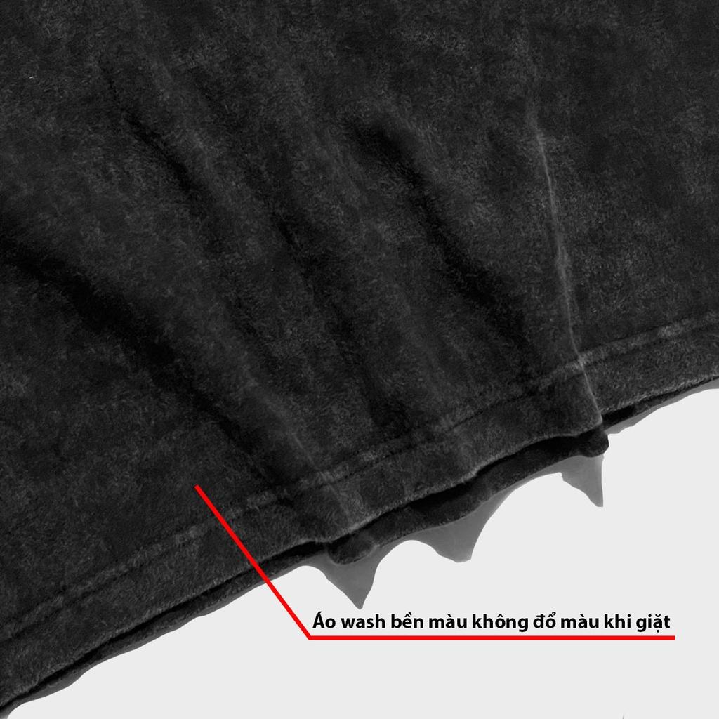 Áo Thun Brand Lazier Vietnam / Signature LZ01 / WASH ĐEN - Chất liệu cotton 100% 250gsm