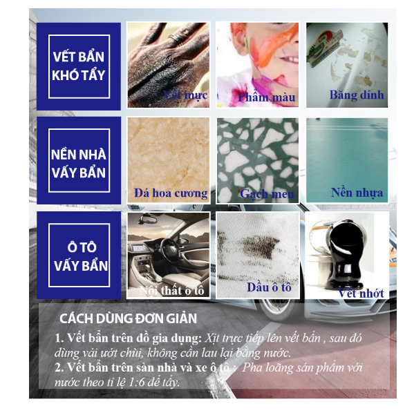 Combo 06 chai Nước Tẩy Đa Năng Mao Bao 600ml