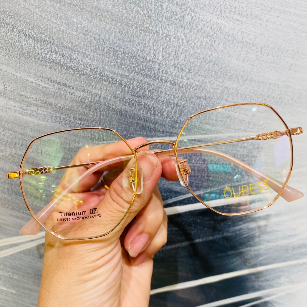 Gọng kính cận F63093 chất liệu titan thời trang mắt kính OURESS nam nữ siêu nhẹ siêu bền