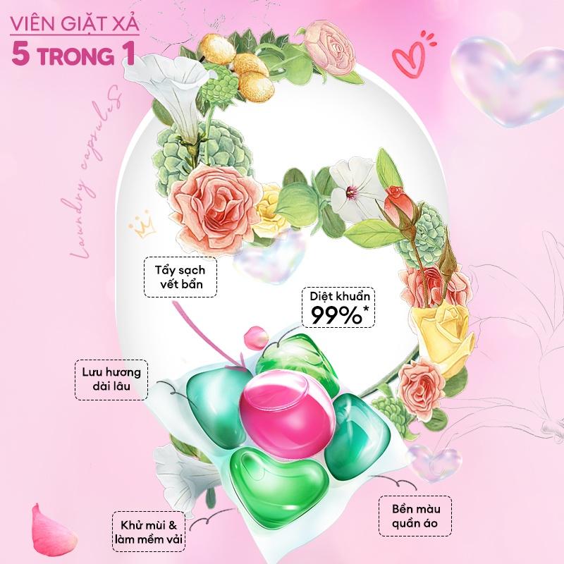 Viên giặt xả arFUM 5 trong 1 MỚI lưu hương lâu 16 tuần, khử khuẩn 99% -