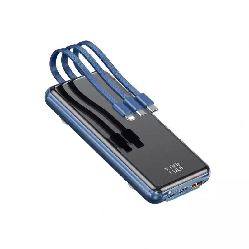 Pin dự phòng sạc nhanh Remax RPP-218 dung lượng 10000mAh QC và PD 22.5W - tích hợp 3 dây sạc thông dụng - Hàng Chính Hãng