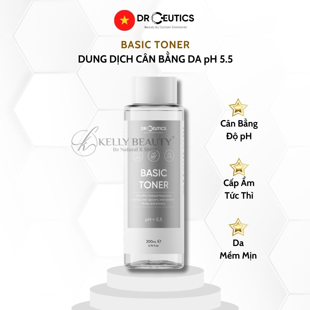 Basic Toner DrCeutics - Dung Dịch Cân Bằng Da, Cấp Ẩm Làm Dịu Làn Da | Kelly Beauty