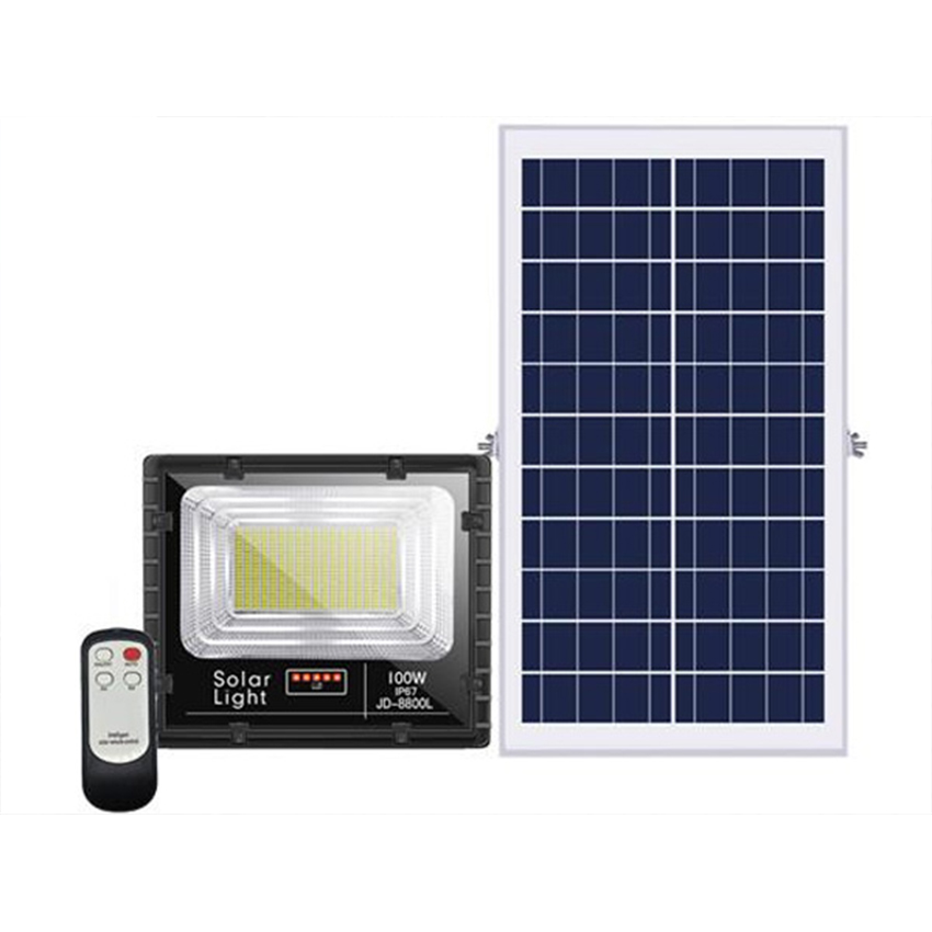 Đèn năng lượng mặt trời 100W JD8800L, 240 chip LED SMD nhập khẩu cao cấp tăng độ sáng đến 30%