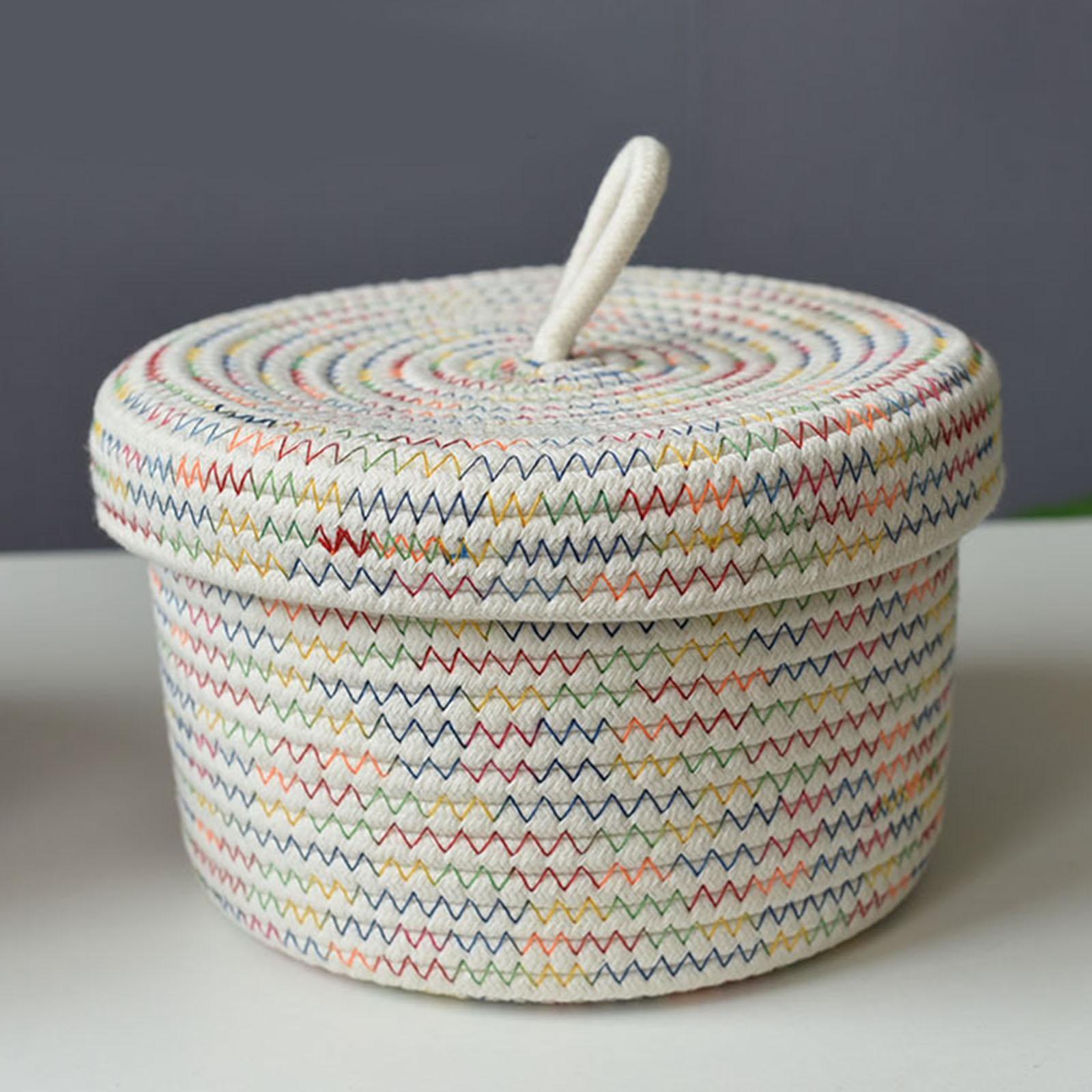 Storage Basket Bins, Shelf Baskets with Lids Organizing Gifts Toys Jewelry