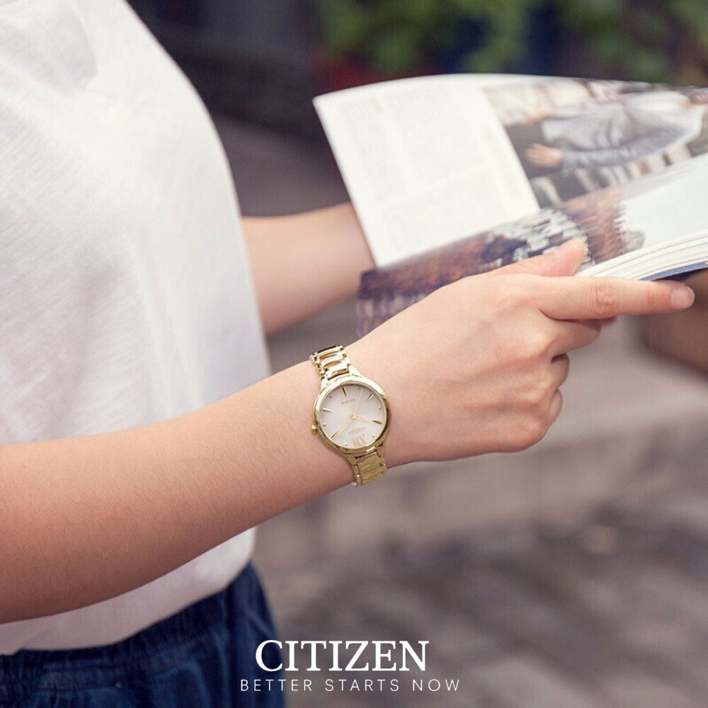 Đồng Hồ Nữ Citizen Dây Thép Không Gỉ EM0553-85A - Mặt Trắng (Sapphire)