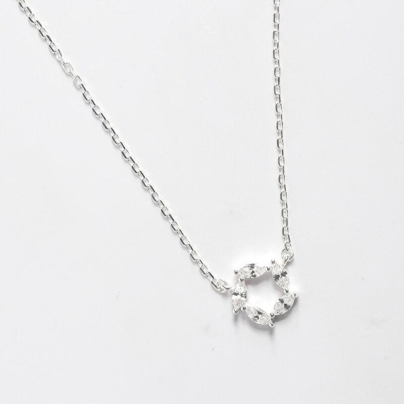 Vòng cổ bạc Bling It năm lá hạt đá BIVC204