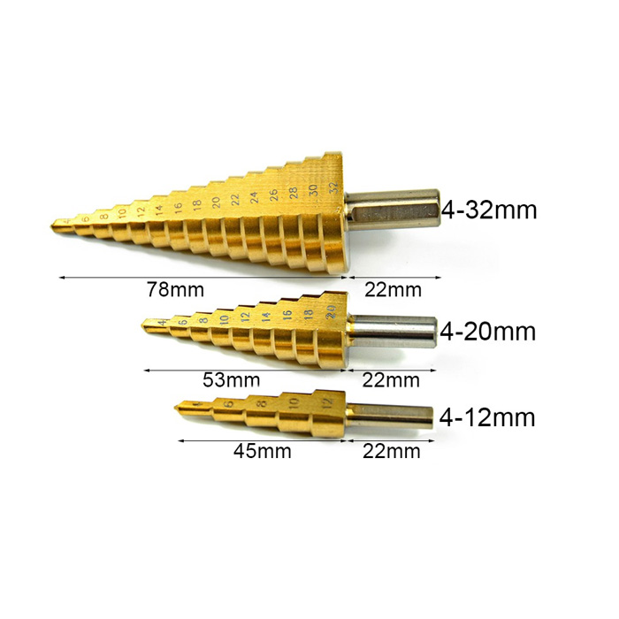 Bộ 3 khoan tháp thẳng gỗ