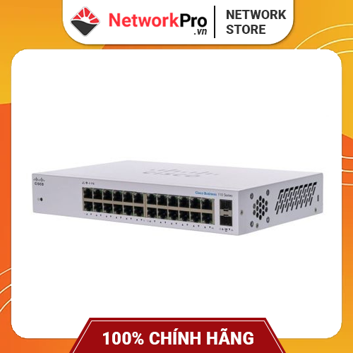 Switch Cisco CBS110-24T-EU Chính Hãng - 24-port GE, 2x1G SFP