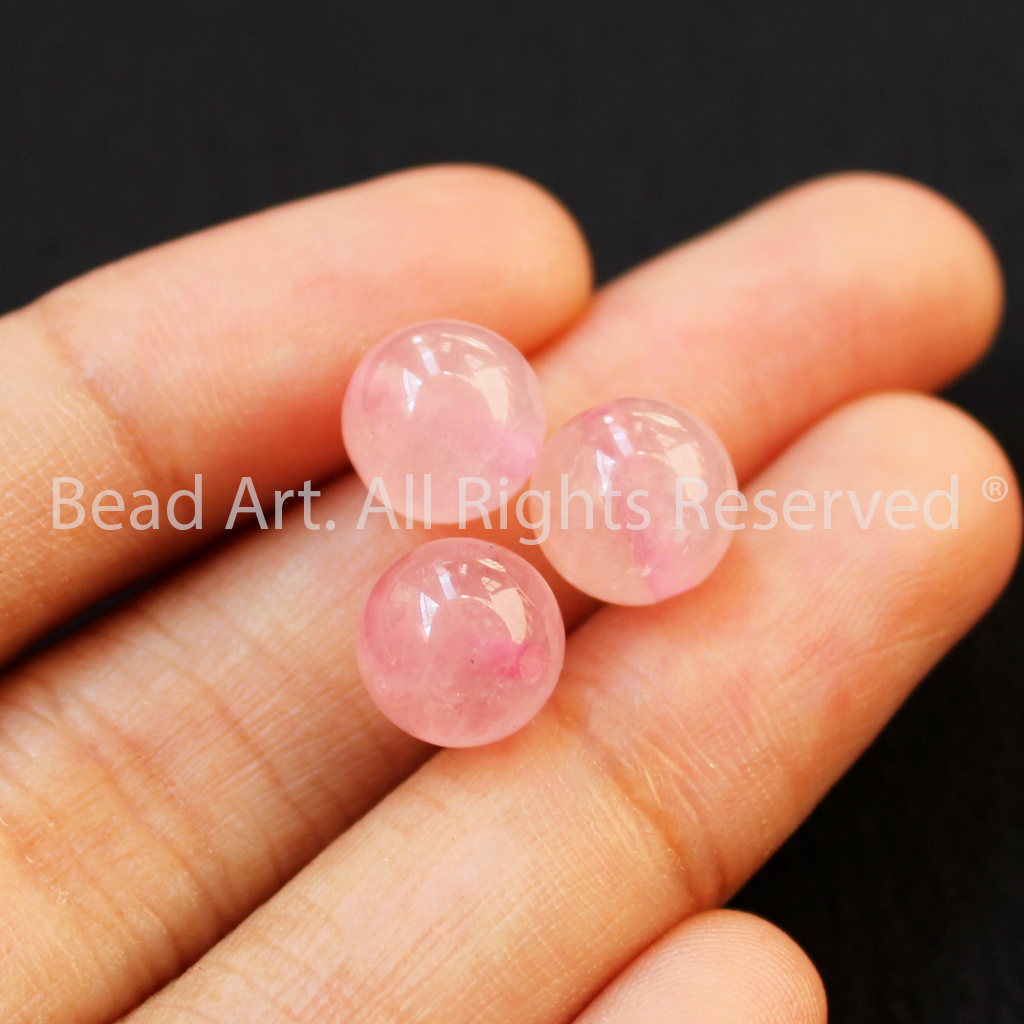 8MM Đá Thạch Anh Hồng Madagascar Tự Nhiên Loại A, Đá Phối Vòng Tay Phong Thuỷ, Chuỗi Hạt, Mệnh Hoả, Thổ - Bead Art