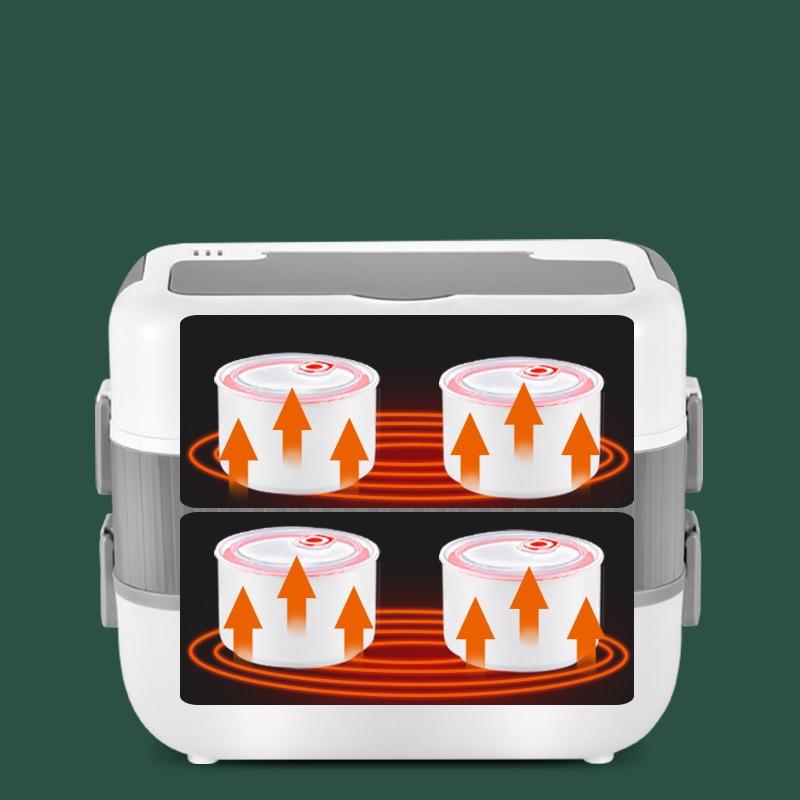 HỘP CƠM ĐIỆN HÂM NÓNG GIỮ NHIỆT ĐỒ ĂN LUNCHBOX - HỘP ĐỰNG CƠM 2 TẦNG CẮM ĐIỆN TRỰC TIẾP KÈM 4 KHAY ĐỰNG INOX