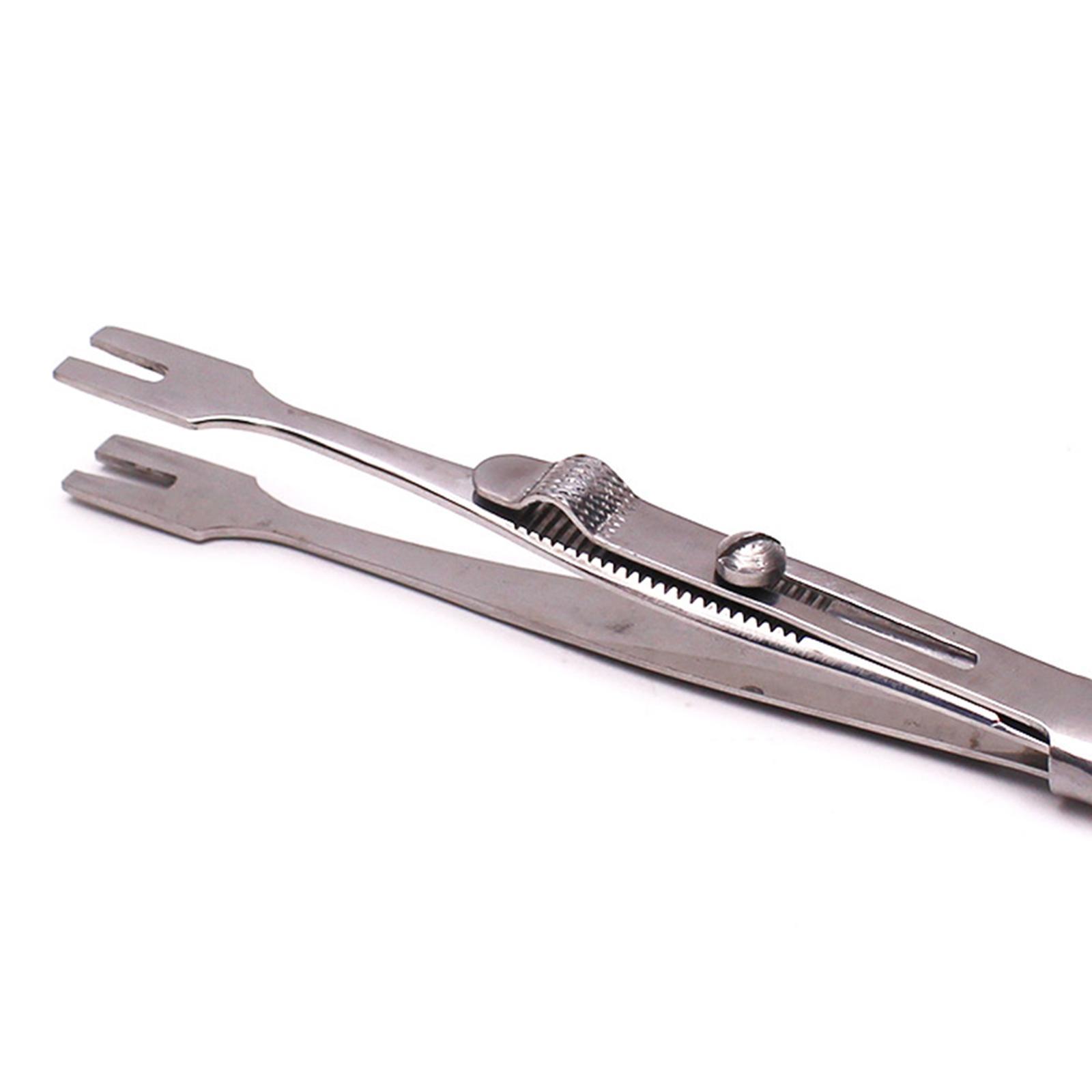 Body Piercing Tweezer Forceps Clamp Easy Lock Slotted for Ear Piercing
