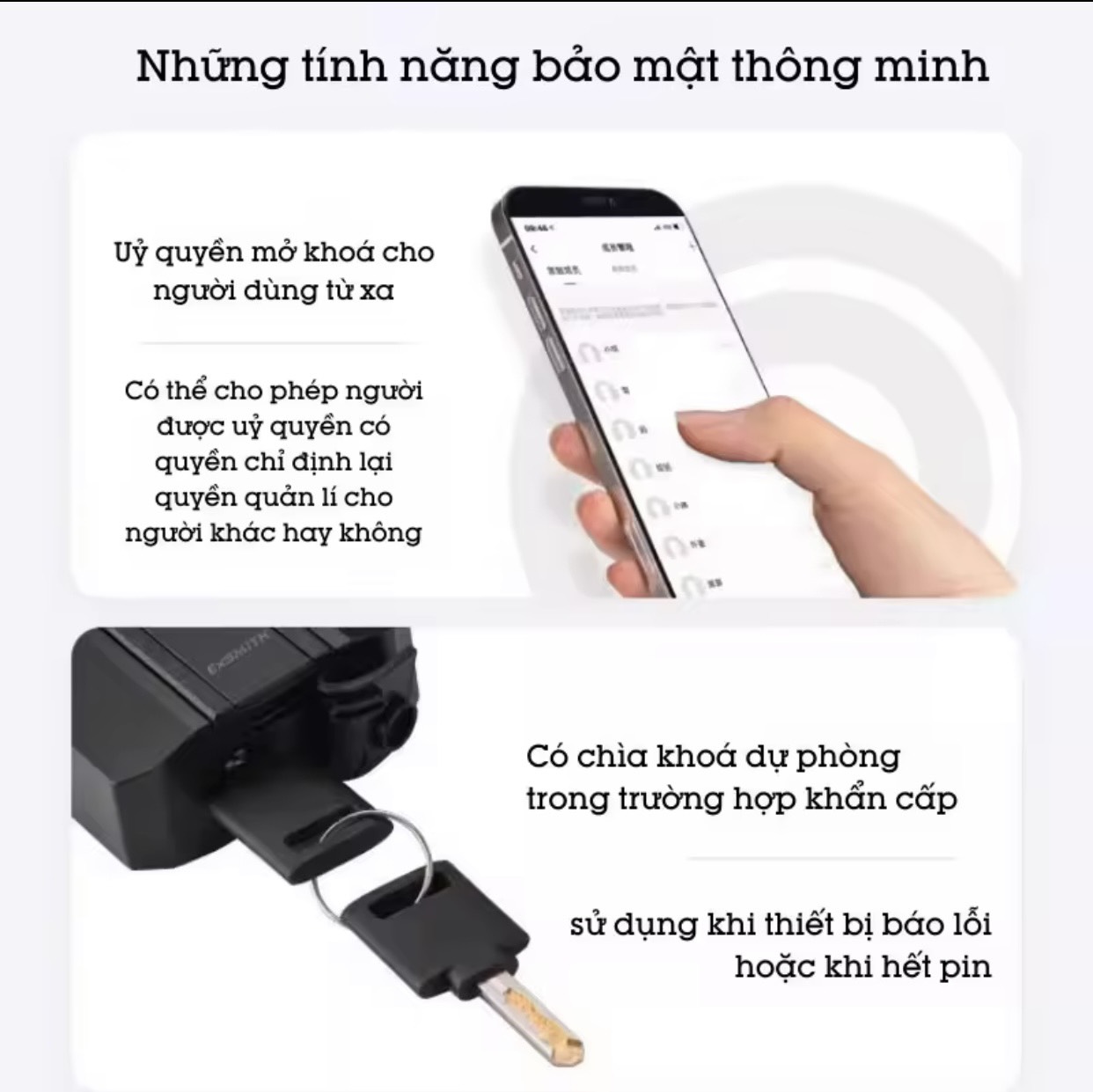 Khóa Móc Vân Tay KOLER. Mở Bằng APP, Vân tay và Chìa cơ. Chống Nước Và Quản Lý Mở cửa.