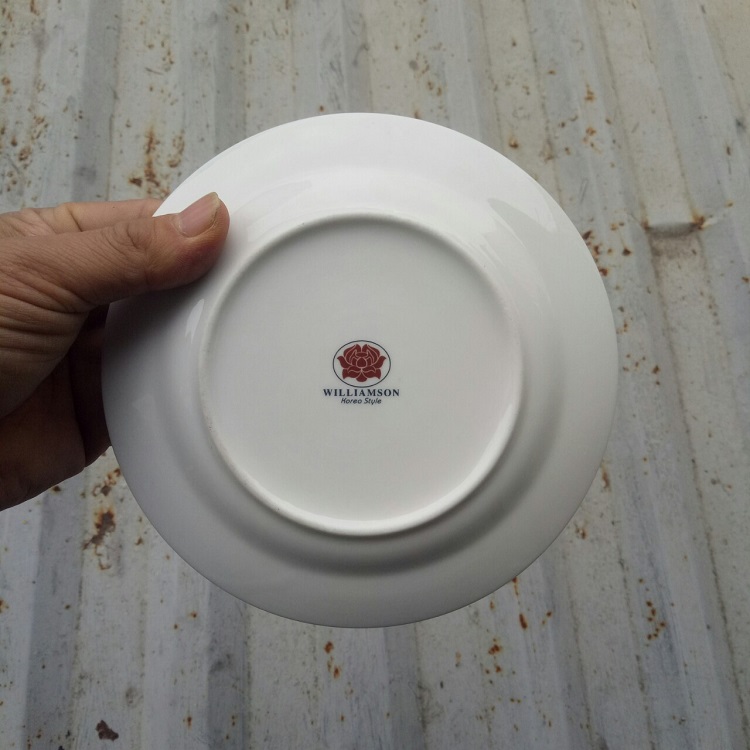 Đĩa Tròn Nông Sứ Xương Hàn Quốc Viền Vàng Cao Cấp