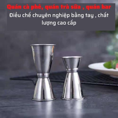 ly đong zigger định lượng; 15-30cc bằng inox 2 đầu cao cấp, jigger chuyên dụng dụng cụ pha chế quán Bar, trà sữa