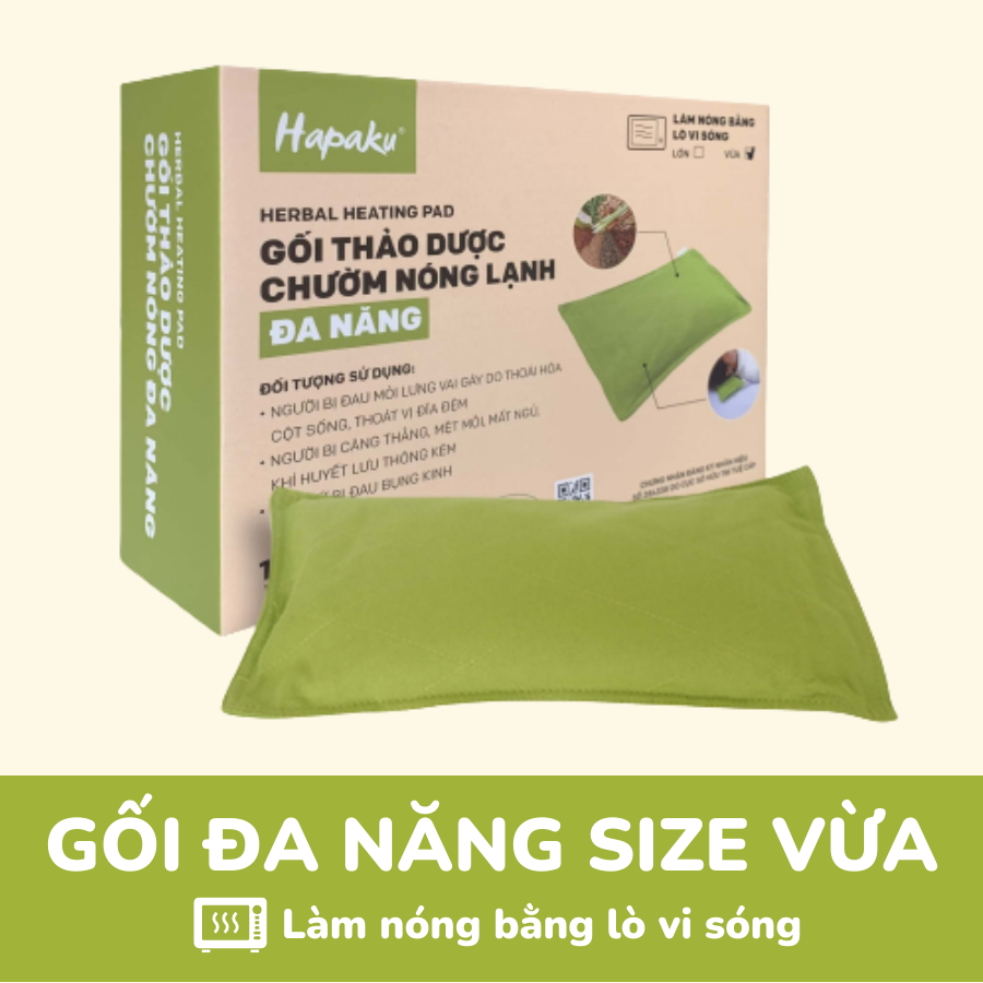 Gối Chườm Nóng Thảo Mộc Đa Năng Hapaku Giảm Đau Mỏi Cổ Vai Gáy, Lưng Hông, Giúp Ngủ Ngon Hơn, Gối Thảo Mộc Đa Năng - Size Lớn - Gối Đa Năng Size Vừa