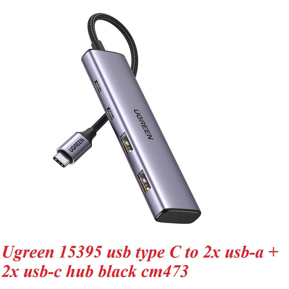 Ugreen UG15395CM473TK 5Gb Màu Xám Bộ chuyển USB-C sang 2 cổng USB-C + 2 cổng USB 3.0 - HÀNG CHÍNH HÃNG
