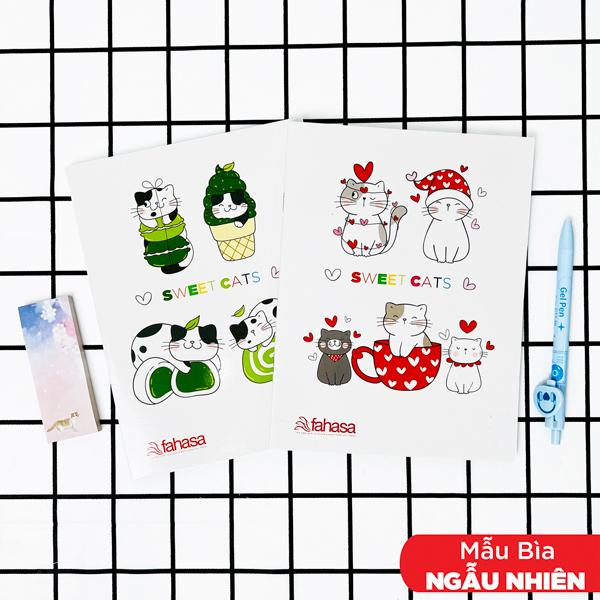 Combo 5 Tập Học Sinh Mèo Đôi - 4 Ô Ly 96 Trang 120Gsm - Fahasa 02 Mẫu Bìa Giao Ngẫu Nhiên