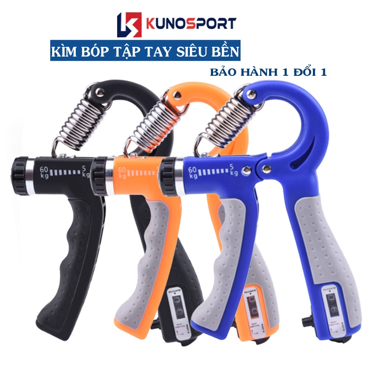 Kìm bóp tay, kìm tập cơ tay KUNO SPORT, dụng cụ tập cơ tay tập gym tại nhà có chỉnh lực 5-60kg