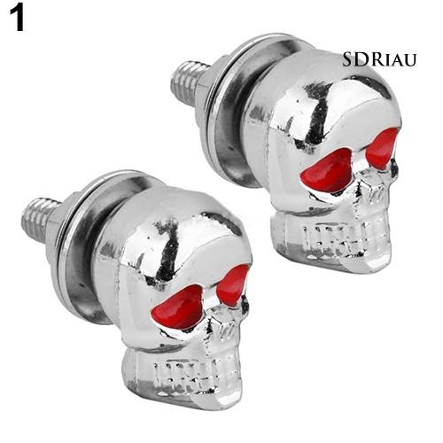 1 Cặp Ốc Vít Hình Đầu Lâu Gắn Biển Số Xe Hơi / Mô Tô