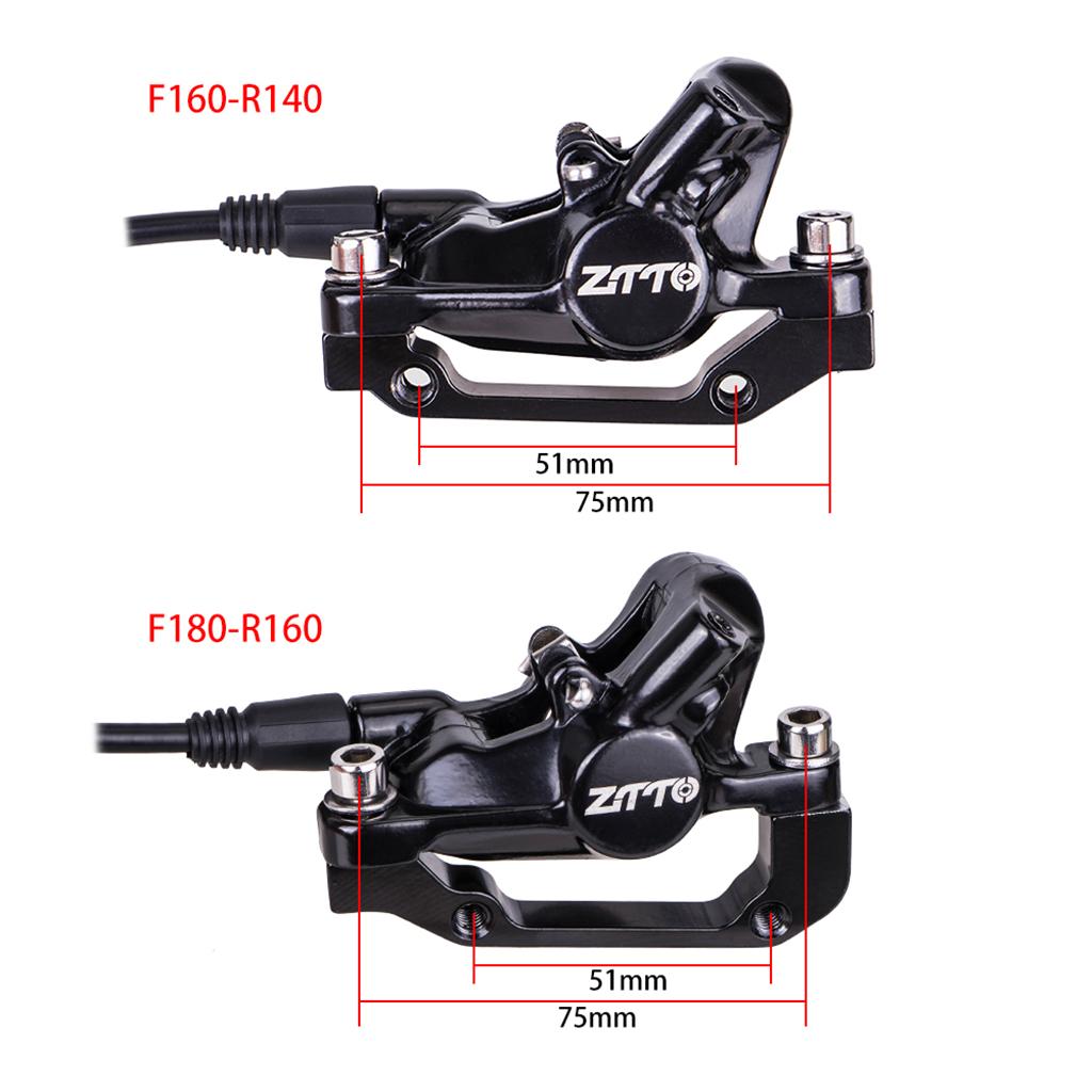 Bike Hydraulic Disc Brake Front Rear Calipers 160mm Disc Brake Rotor Aluminum Alloy Left Right Brake Lever Kit with 12 Bolts and Hose