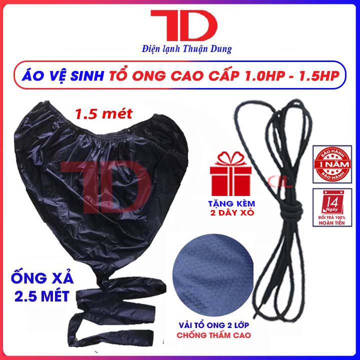 Áo vệ sinh máy lạnh chống thấm, túi vệ sinh máy lạnh tại nhà vải tổ ong cao cấp - Vật Tư Điện Lạnh Thuận Dung