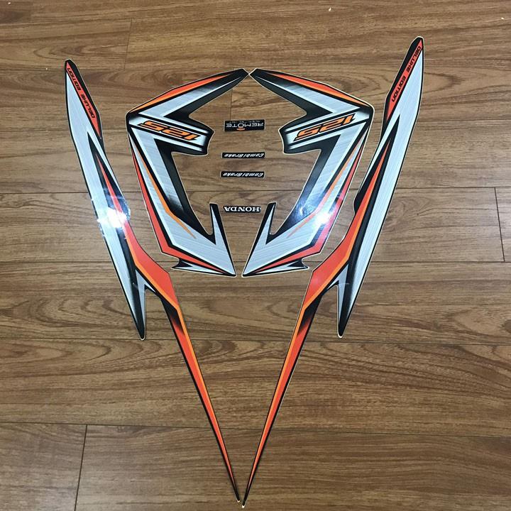 Bộ tem màu Cam Đen dán xe máy Airblade 125 đời 2013-2014 - TKA801
