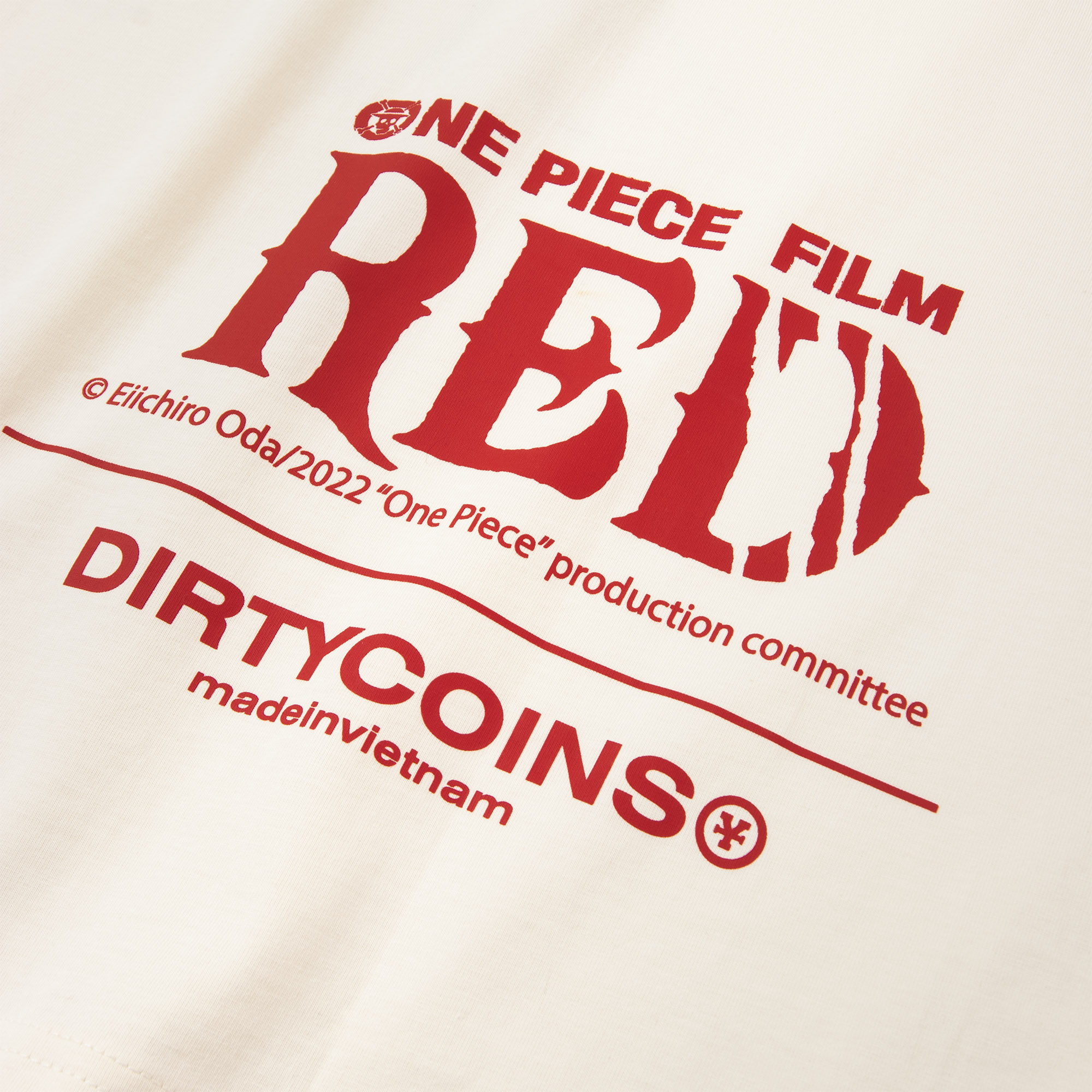 Áo Thun DirtyCoins x One Piece Film:Red Luffy T-shirt - Cream