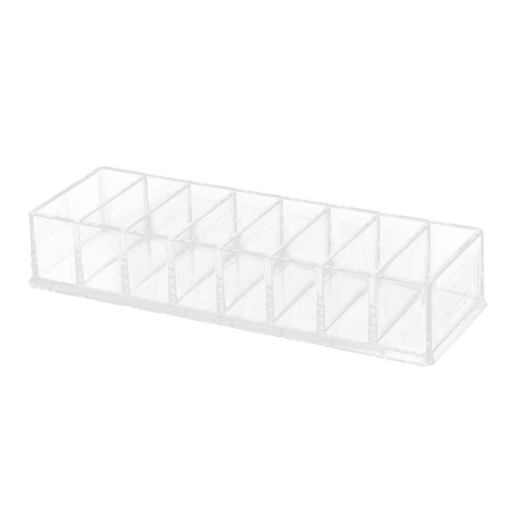 8 Slots Clear Makeup Cosmetic Display Storage Box Tabletop Desk Organizer