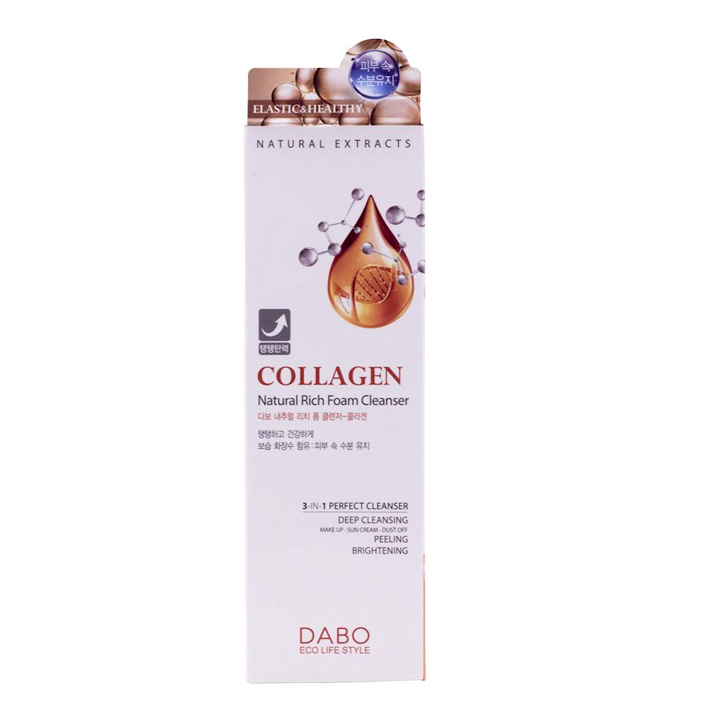 Sữa Rửa Mặt Trắng Da Chống Lão Hóa Hàn Quốc Dabo Collagen Natural Rich Foam Cleanser (180ML) – Hàng Chính Hãng