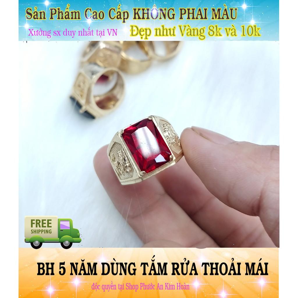 Nhẫn rồng đá vàng vonfram không phai màu-Bảo hành 5 năm