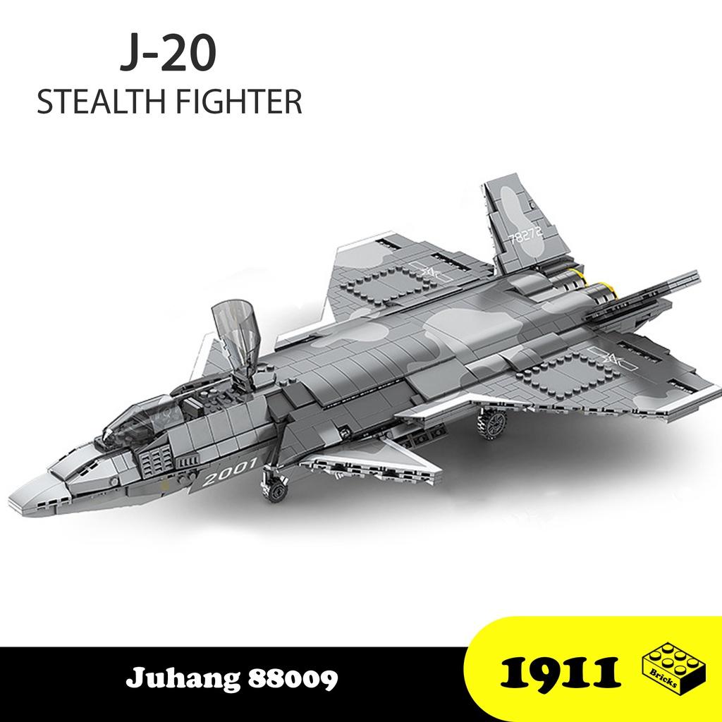 Đồ chơi Lắp ráp Máy bay chiến đấu tàng hình J-20, Juhang 88009 Stealth Fighter, Xếp hình thông minh